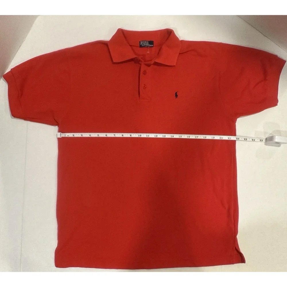 Polo Ralph Lauren Polo Shirt Men's Size Large Red Short Sleeve Blue Horse